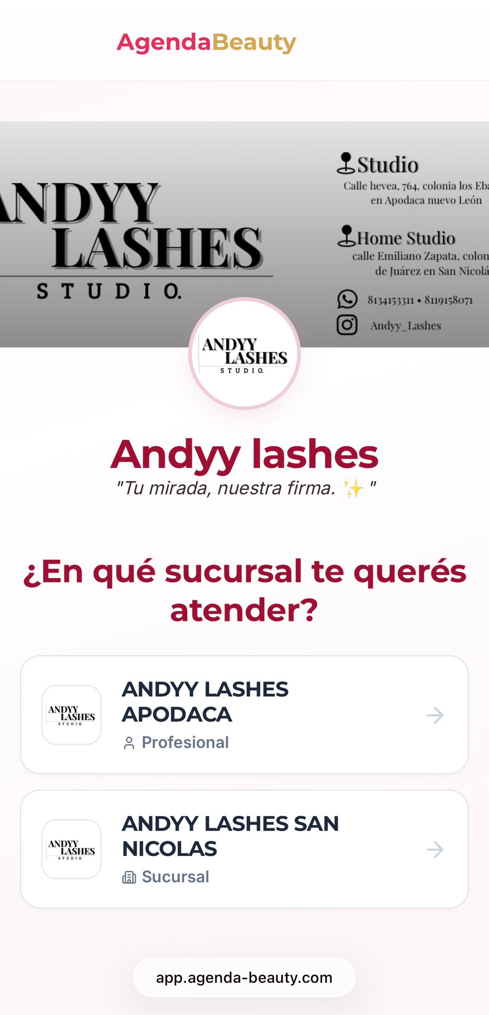Anddy Lashes gestionando su salón con AgendaBeauty